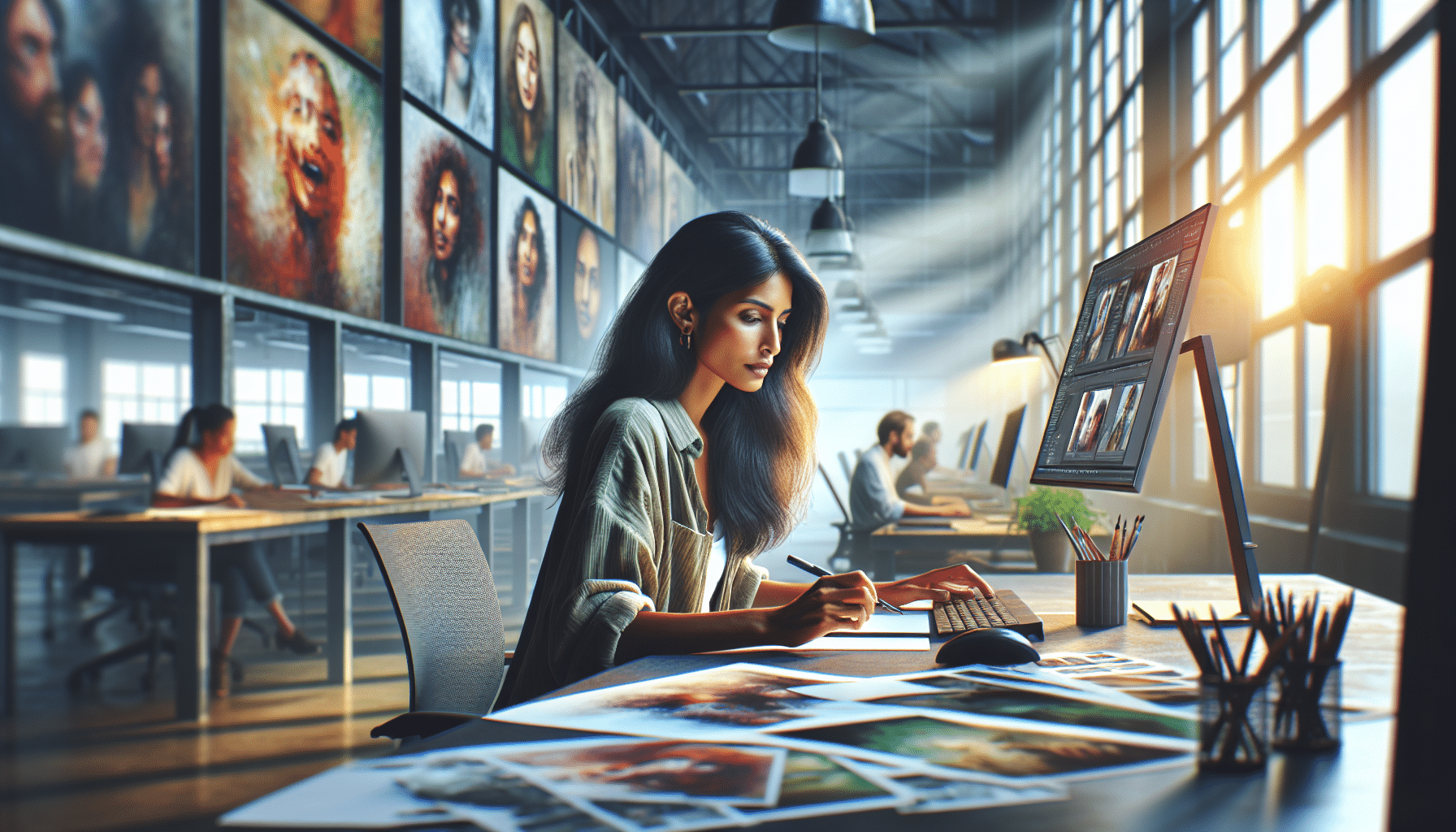 AI Art Director Freelancer im kreativen Büro