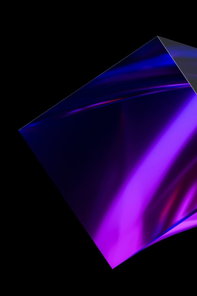 Artificial rectangle in front of black background