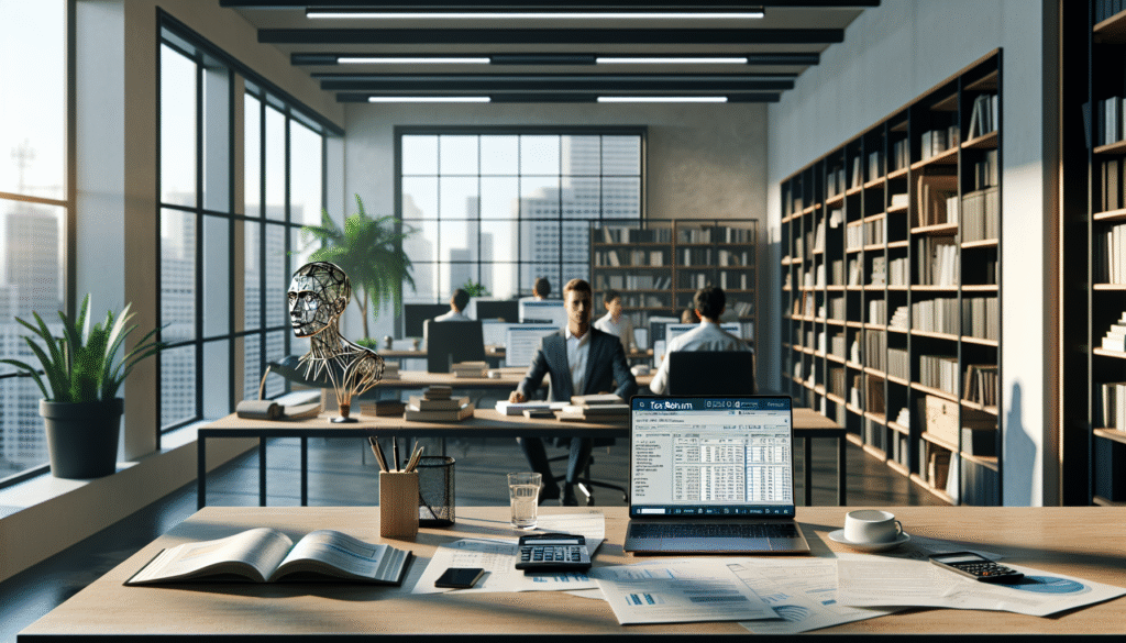 KI-unterstützte Steuererklärung im modernen Büro