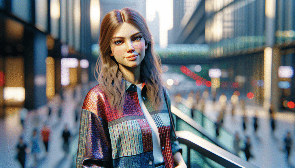 Lebensechter virtueller Influencer im urbanen Setting