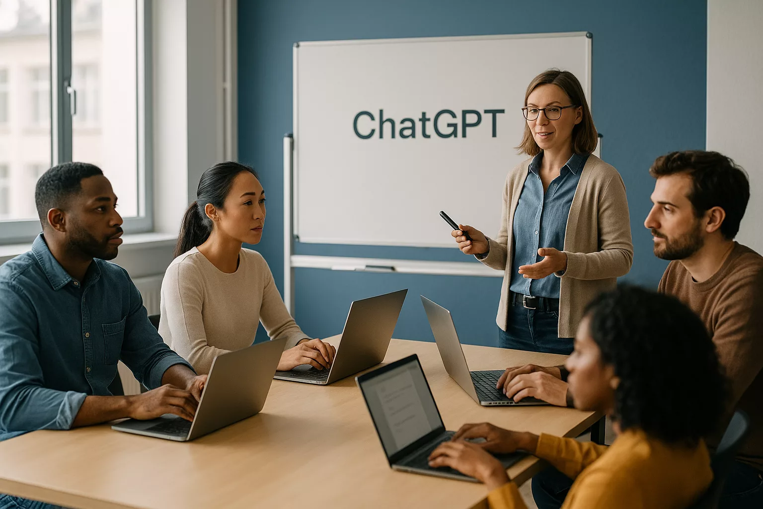 Geförderte KI-Weiterbildung für ChatGPT Schulungsszene