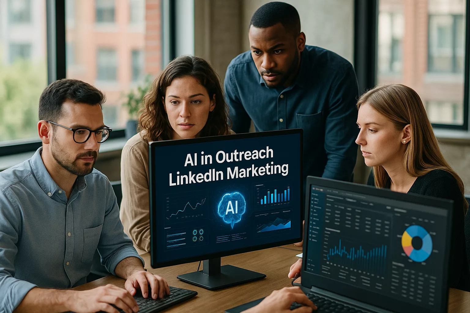 Fachkräfte nutzen KI für LinkedIn-Marketing-Strategien