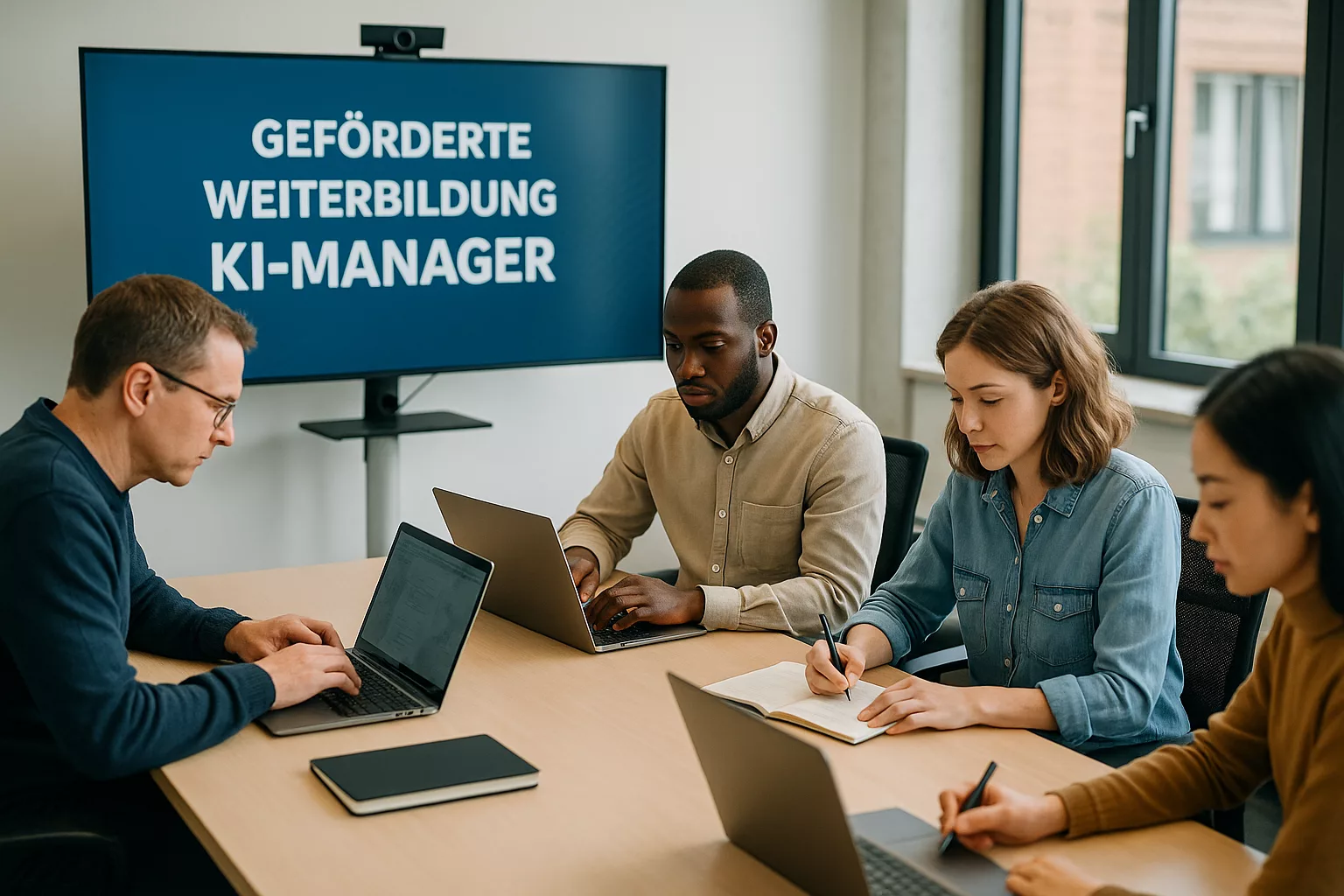 Geförderte Weiterbildung KI-Manager im Seminarraum