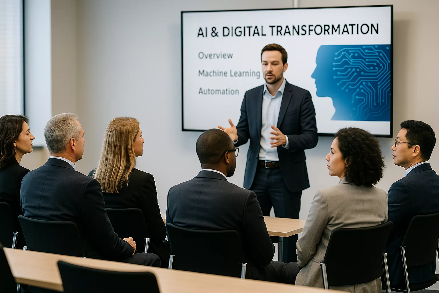 Führungskräfte im KI-Seminar zur digitalen Transformation